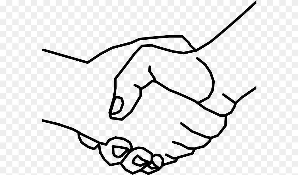 Handshake Clipart Black And White Hand Shake Drawing Easy, Gray Free Transparent Png