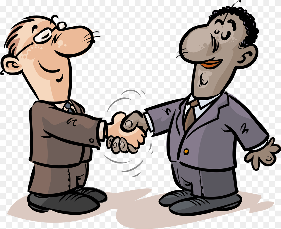 Handshake Clipart Cartoon Handshake, Person, Adult, Man, Male Png Image