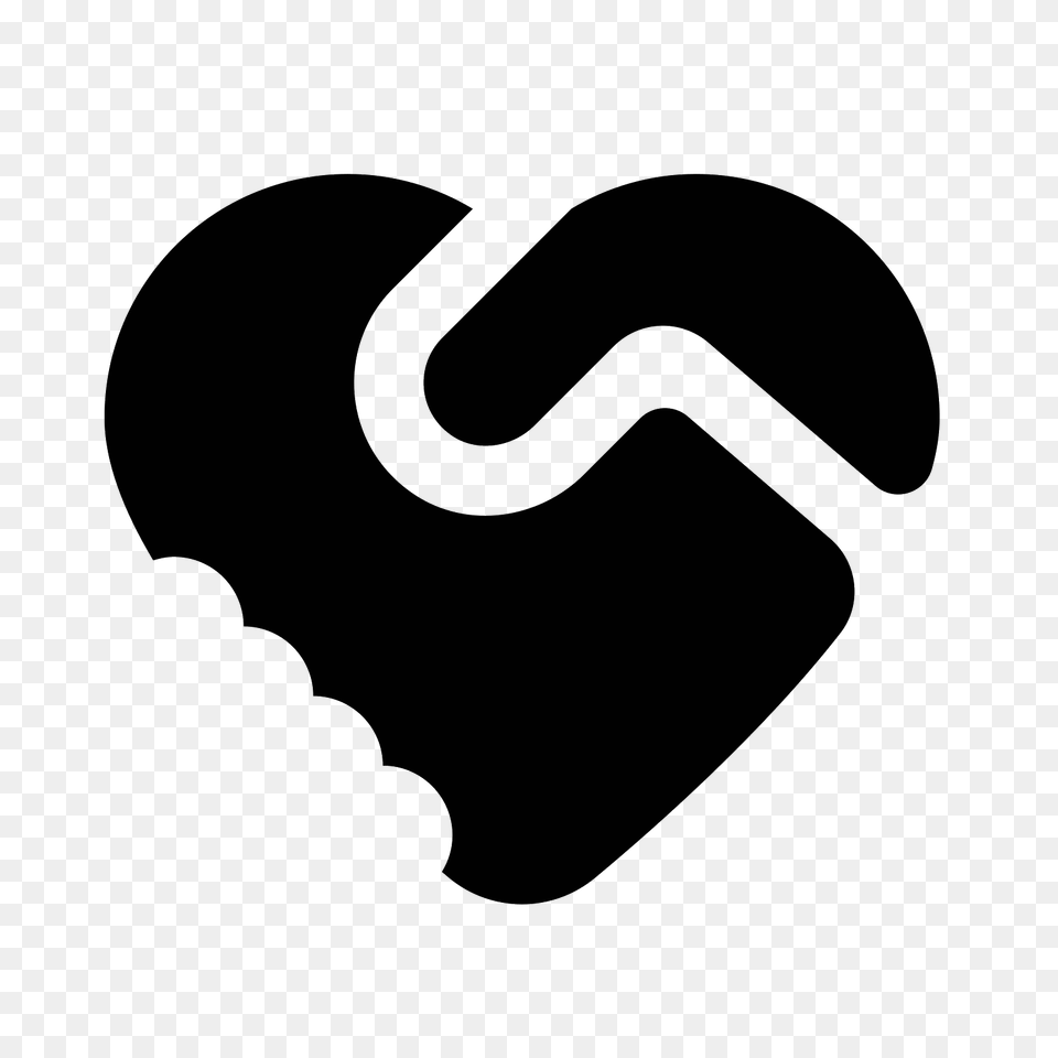 Handshake Heart Icon, Gray Free Png Download