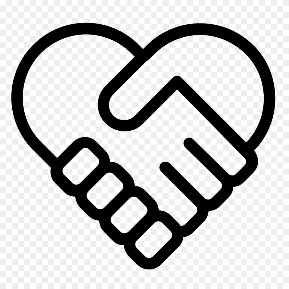 Handshake Heart Icon, Gray Png