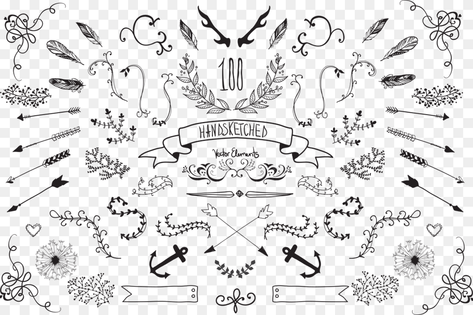 Handsketched Vector Elements Example Drawing, Blackboard, Outdoors, Nature Png Image