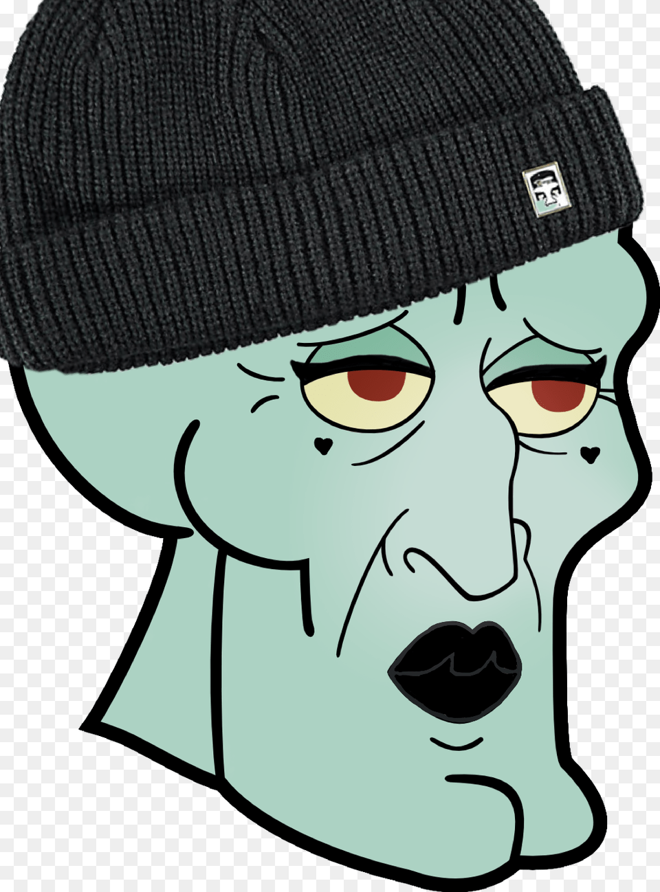 Handsome Squidward, Beanie, Cap, Clothing, Hat Png