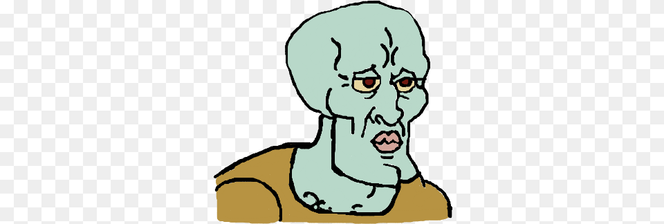 Handsome Squidward, Baby, Person, Art, Face Png Image
