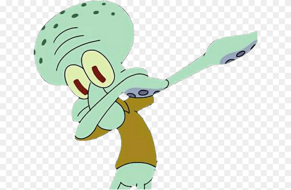 Handsome Squidward Handsomesquidward Squidward Dabbing, Cutlery, Cartoon, Baby, Person Free Png