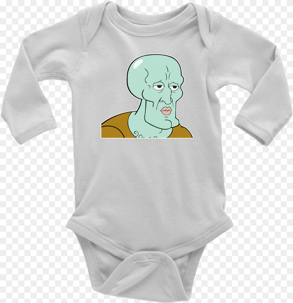 Handsome Squidward Infant Bodysuit, Clothing, Long Sleeve, Sleeve, T-shirt Free Png Download