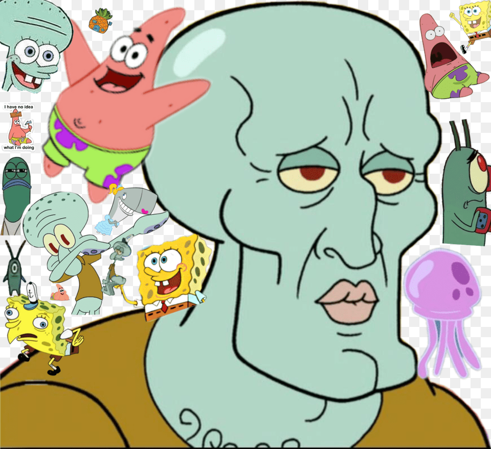 Handsomesquidward Squidward Pretty Face, Baby, Head, Person, Art Png Image