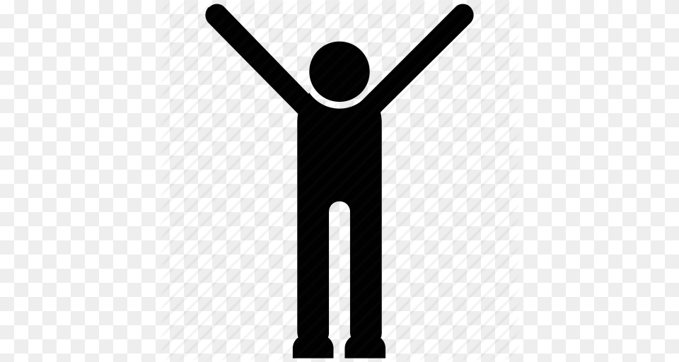 Handsup Happy Person Joyful Person With Hands Up Raised Hands Icon, Electrical Device, Microphone, People Free Png
