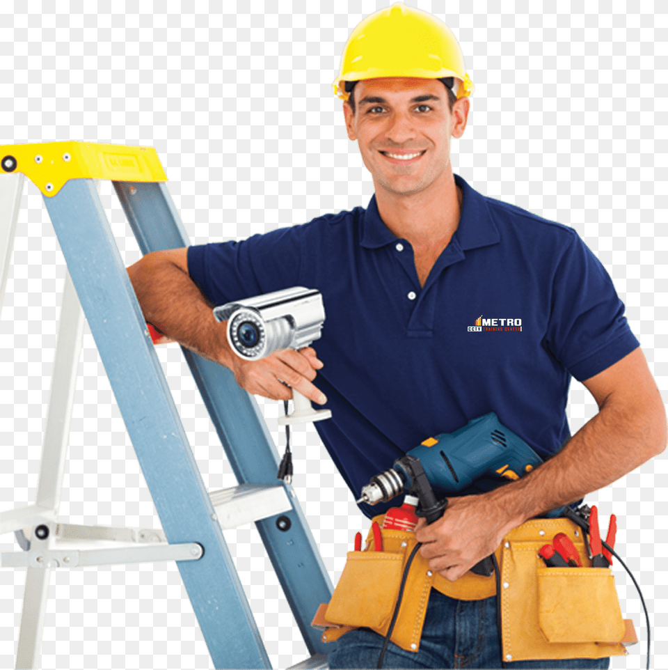 Handyman Cctv Camera Technician, Worker, Person, Helmet, Hardhat Free Png Download