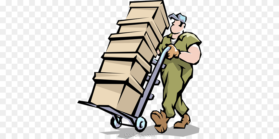 Handyman Royalty Vector Clip Art Illustration, Box, Baby, Person, Cardboard Free Png Download