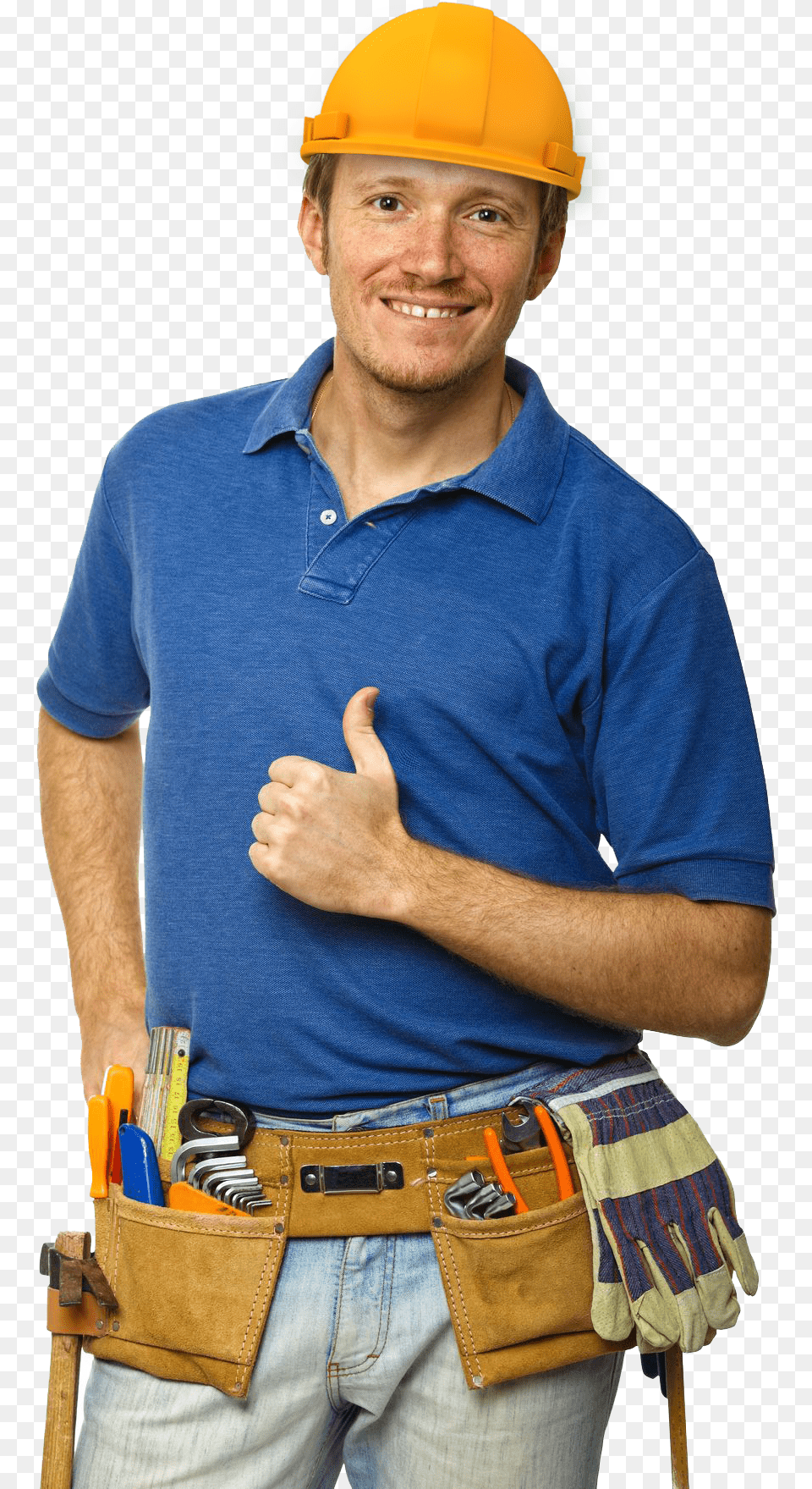 Handyman Worker Thumbs Up, Person, Helmet, Hardhat, Hand Free Transparent Png