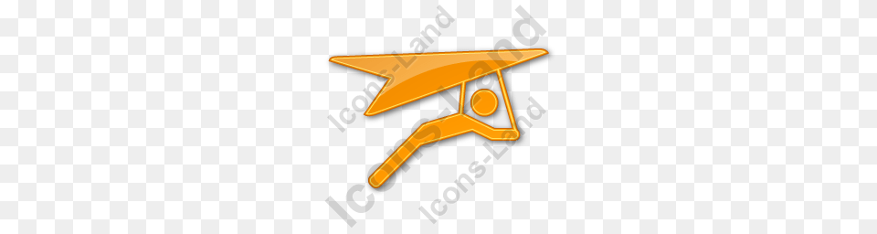 Hang Gliding Plain Orange Icon Pngico Icons, Bulldozer, Machine, Aircraft, Transportation Free Png