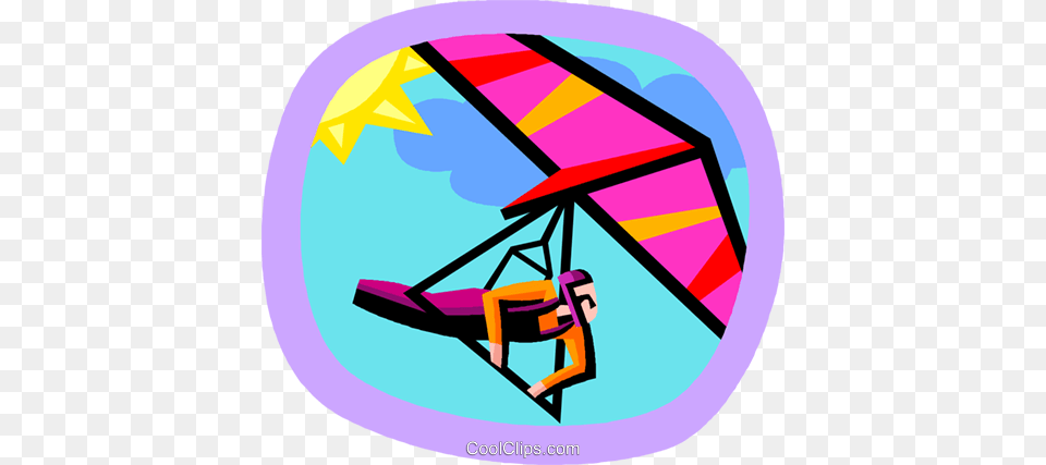 Hang Gliding Royalty Free Vector Clip Art Illustration, Adventure, Leisure Activities, Glider Png