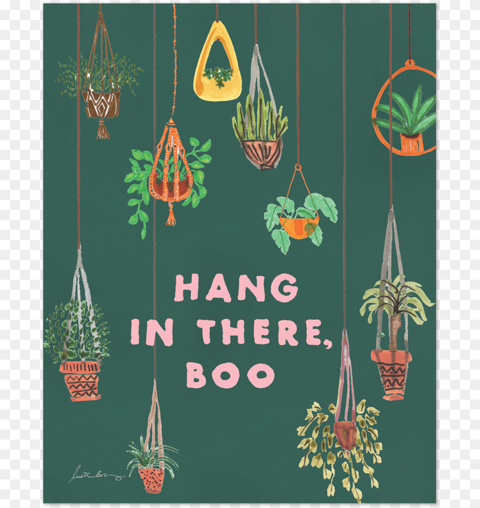 Hang In There Boo Art Print By Justina Blakeney Hang In There Boo Plants, Planter, Vase, Jar, Pottery Png Image