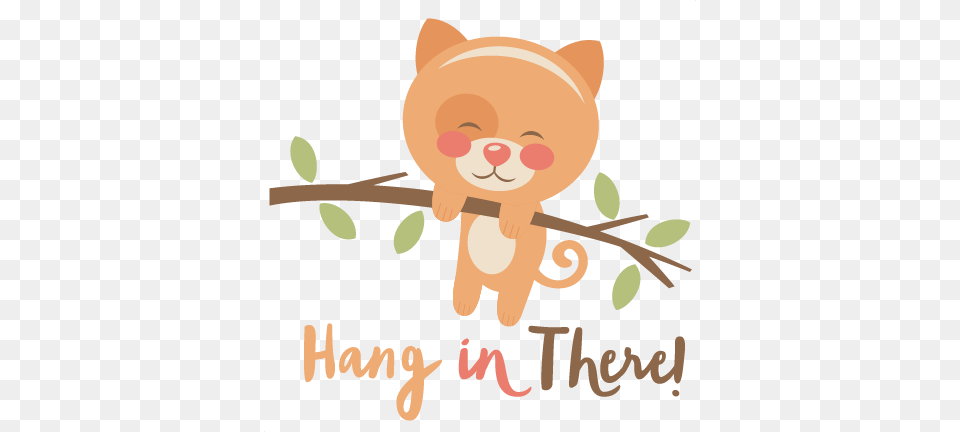 Hang In There Cat Svg Scrapbook Cut File Cute Clipart Hang In There Clipart, Animal, Bear, Mammal, Wildlife Png Image