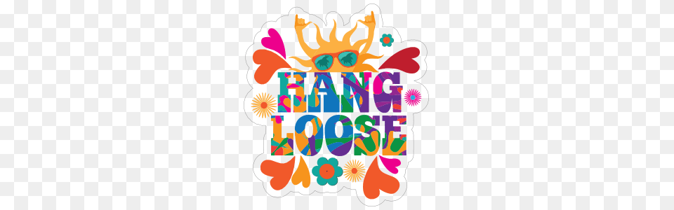 Hang Loose Hippie Sticker, Art, Graphics, Greeting Card, Mail Free Png Download