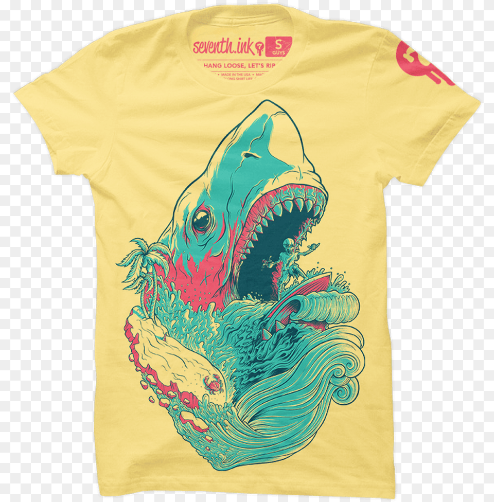 Hang Loose Let S Rip Shark Shirt By Seventh French Paper Banana Split, Clothing, T-shirt Free Transparent Png