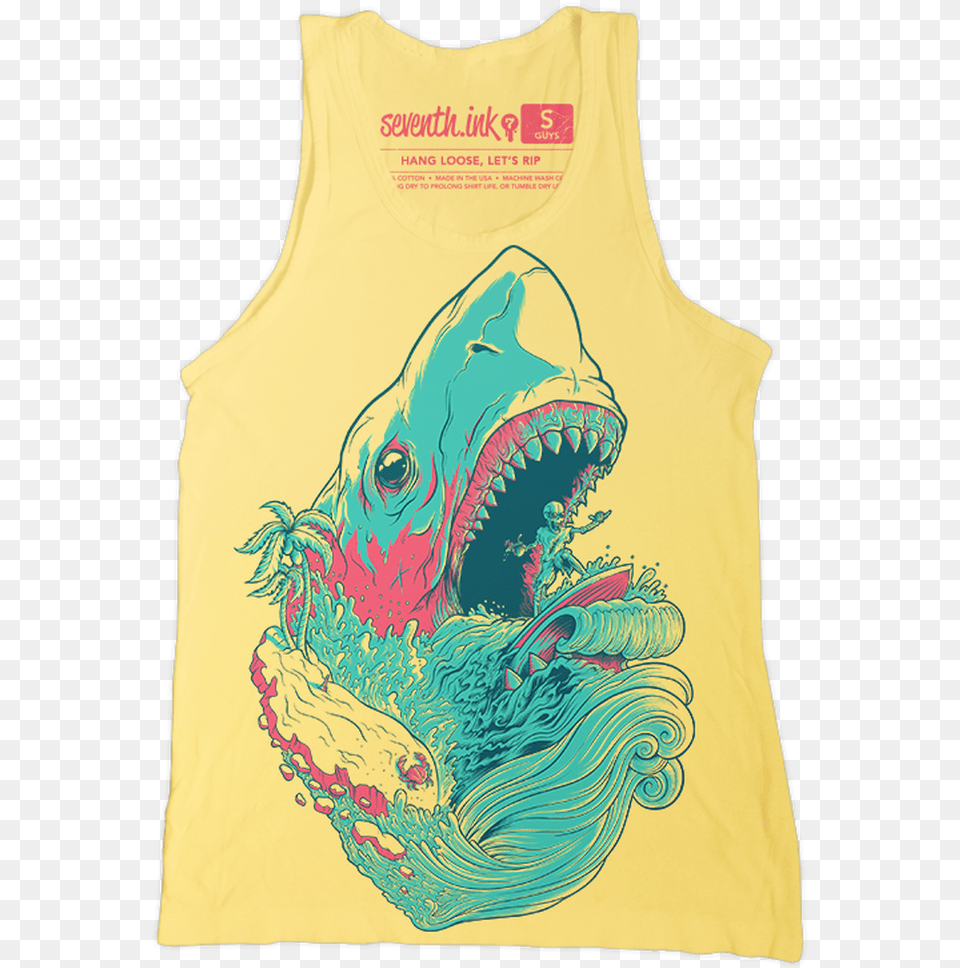 Hang Loose Let S Rip Shark Tank Top By Seventh French Paper Banana Split, Clothing, Tank Top, Person Free Png