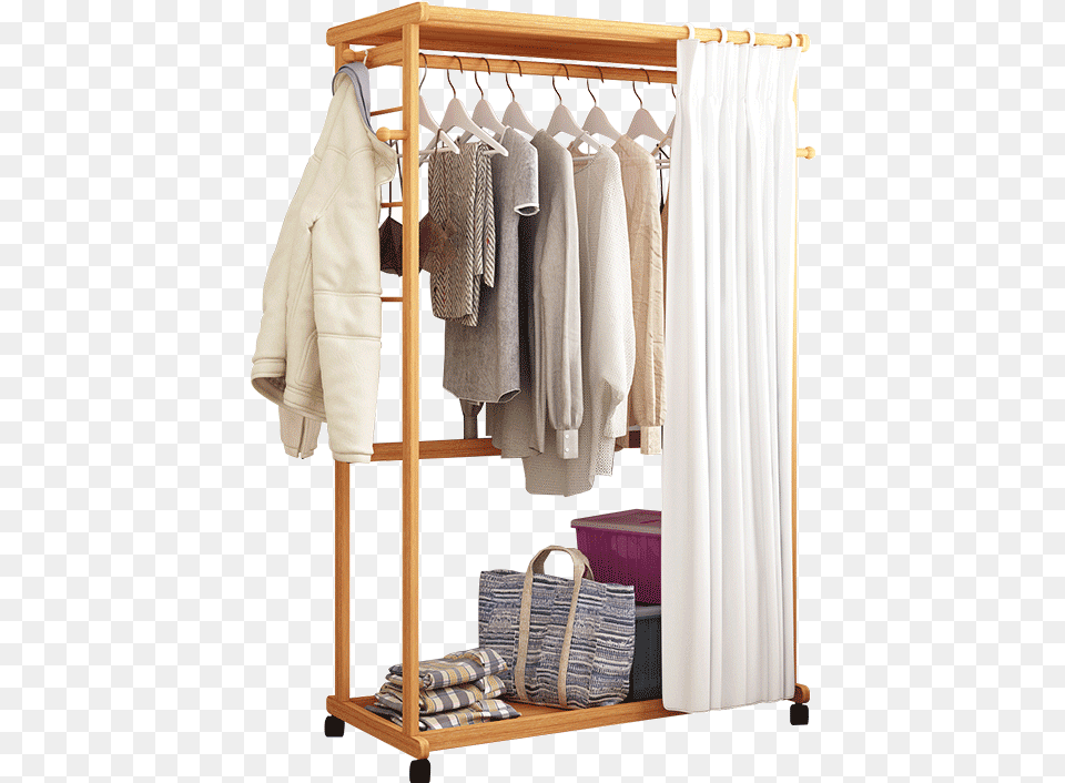 Hanger Floor Bedroom Hanger Solid Wood Hanging Clothes Hanging Clothing, Furniture, Handbag, Accessories, Bag Free Png