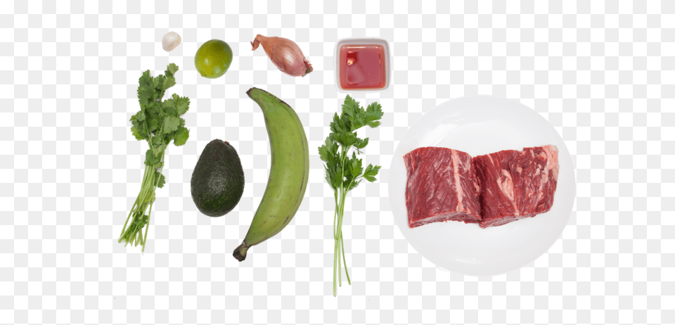 Hanger Steak With Salsa Verde Amp Plantains Red Meat, Food, Pork, Fruit, Plant Png Image