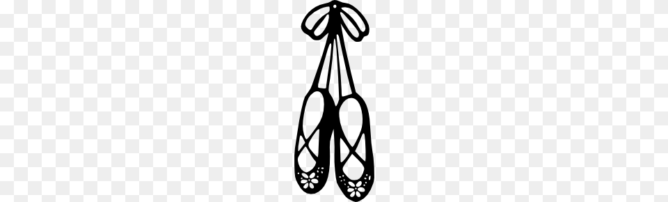 Hanging Ballet Slippers Silhouette Images, Gray Png Image