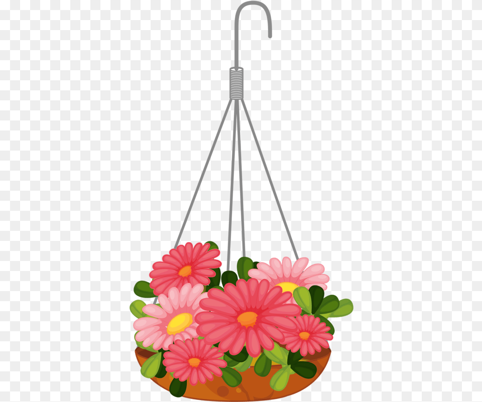 Hanging Basket Clip Art Hanging Flower Pot Clipart, Chandelier, Lamp, Plant, Daisy Png