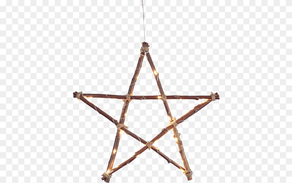 Hanging Decoration Woody Pentagram Symbol Black And White, Chandelier, Lamp, Star Symbol, Triangle Free Png Download