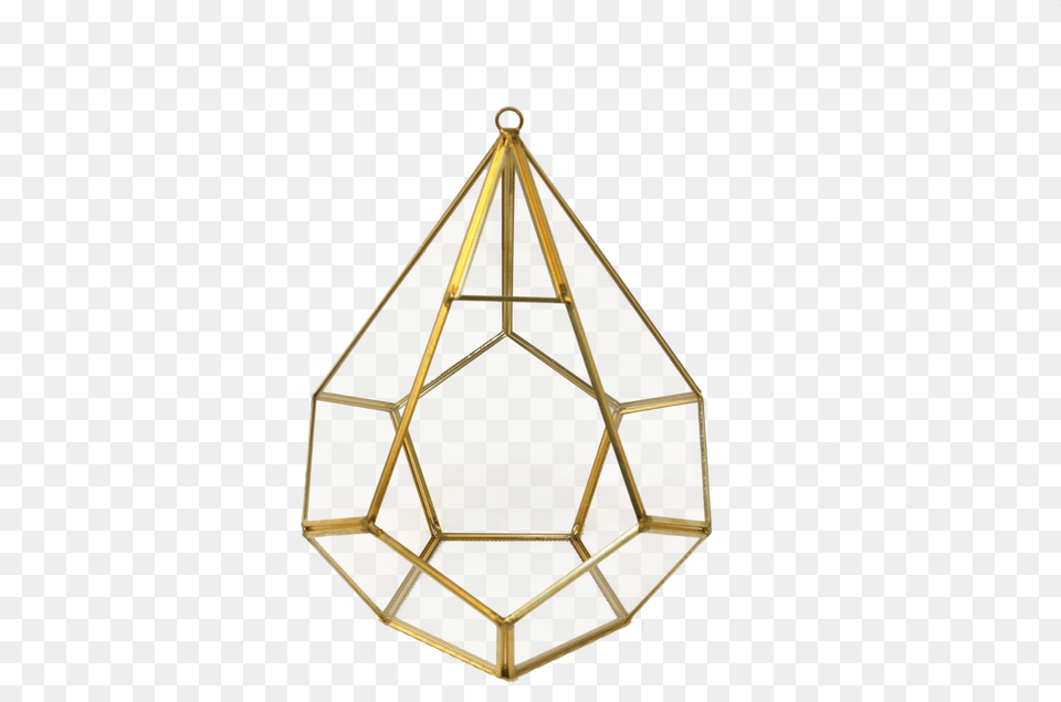 Hanging Diamond Teardrop Shape Gold Plant Terrarium Plant Gold Geometric Shapes, Lamp, Chandelier Png