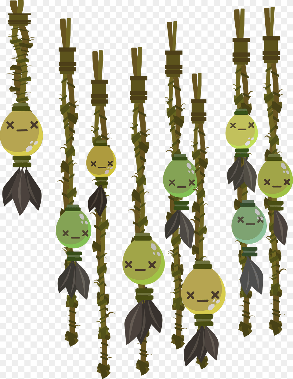 Hanging Eggs Decor Clipart, Green, Plant, Vegetation, Tree Png