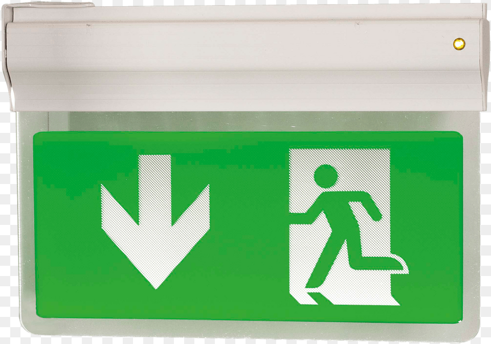 Hanging Emergency Exit Illuminated Sign Ansell Exit Sign, Symbol, Mailbox, Person Png Image