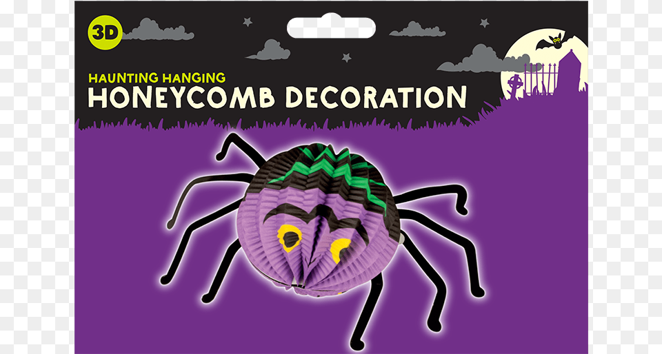 Hanging Halloween 3d Decoration Insect, Purple, Animal, Invertebrate, Spider Png Image