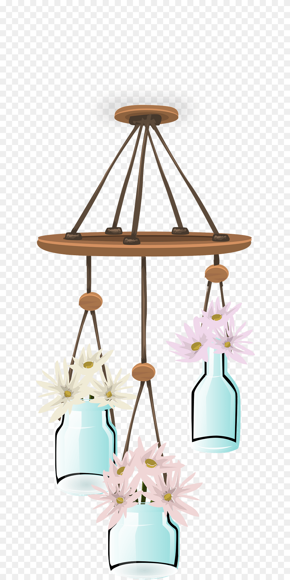 Hanging Jars Of Flowers Ceiling Decor Clipart, Jar, Chandelier, Lamp, Plant Free Transparent Png