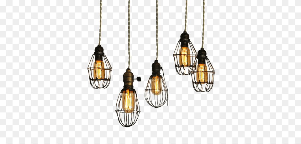 Hanging Light Bulbs Transparent Vintage Lamp, Chandelier, Light Fixture, Person Free Png