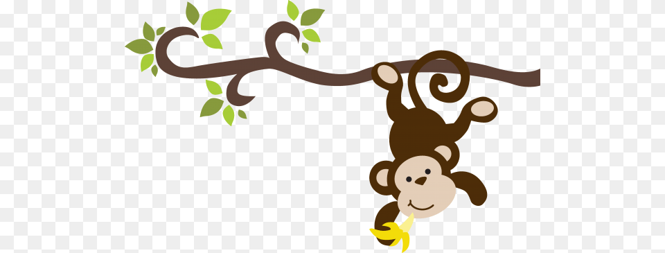 Hanging Monkeys Coloring Pages Monkey On Branch, Animal, Cartoon Png Image