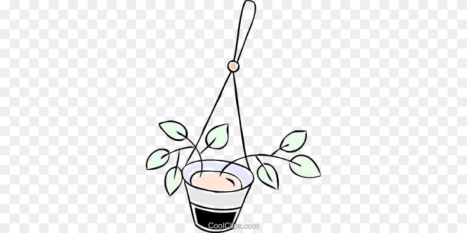 Hanging Plant Royalty Vector Clip Art Illustration, Potted Plant, Leaf, Spoon, Cutlery Free Png