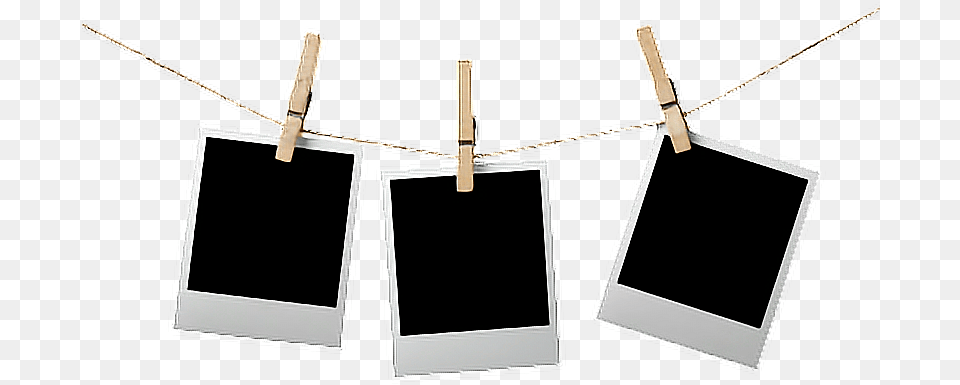Hanging Polaroid Frame, Rope, Blackboard Png