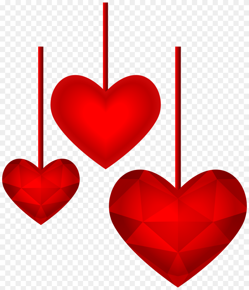 Hanging Red Hearts Transparent Transparent Background Hearts Hanging, Dynamite, Weapon Png
