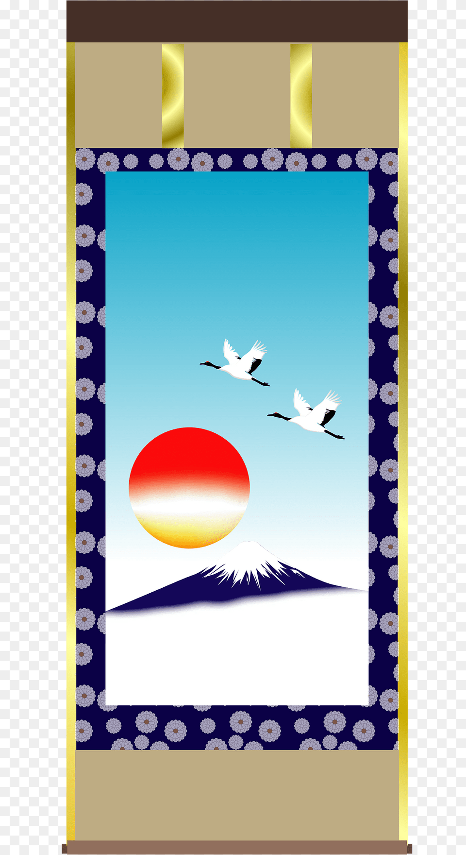 Hanging Scroll Fuji Sunrise Clipart, Animal, Bird, Art, Outdoors Free Transparent Png