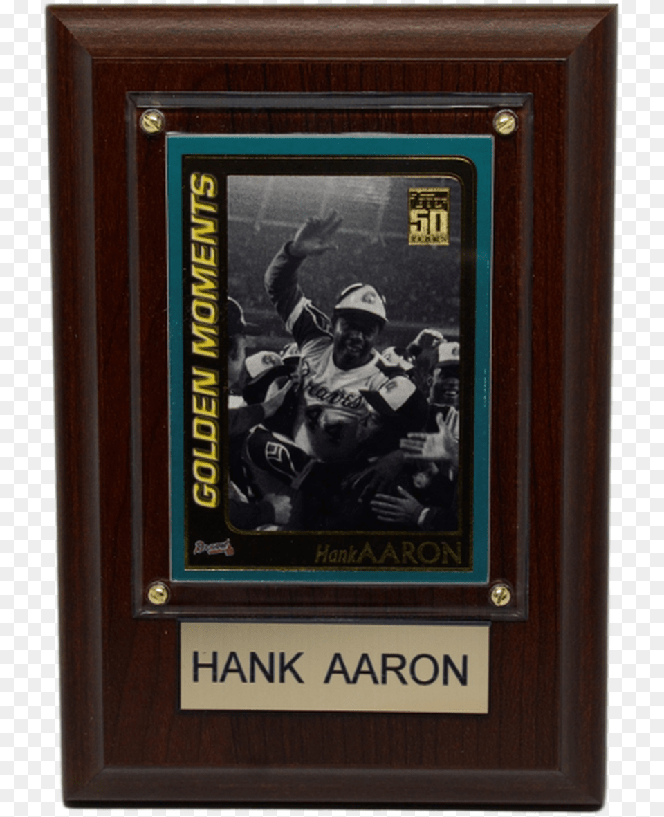 Hank Aaron Atlanta Braves 4 X 6 Baseball Card Plaque Logo, Boy, Child, Male, Person Free Png