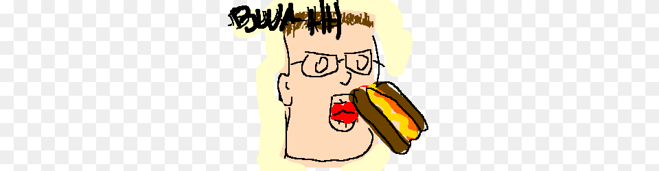 Hank Hill Eating A Hot Dog, Food, Hot Dog, Baby, Person Png Image