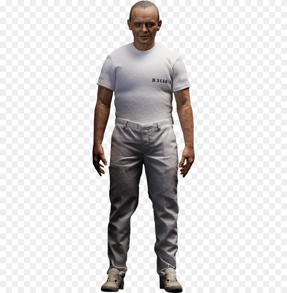 Hannibal Lecter White Prison Uniform Version Sixth Silence Of The Lamb, Standing, Person, T-shirt, Pants Png