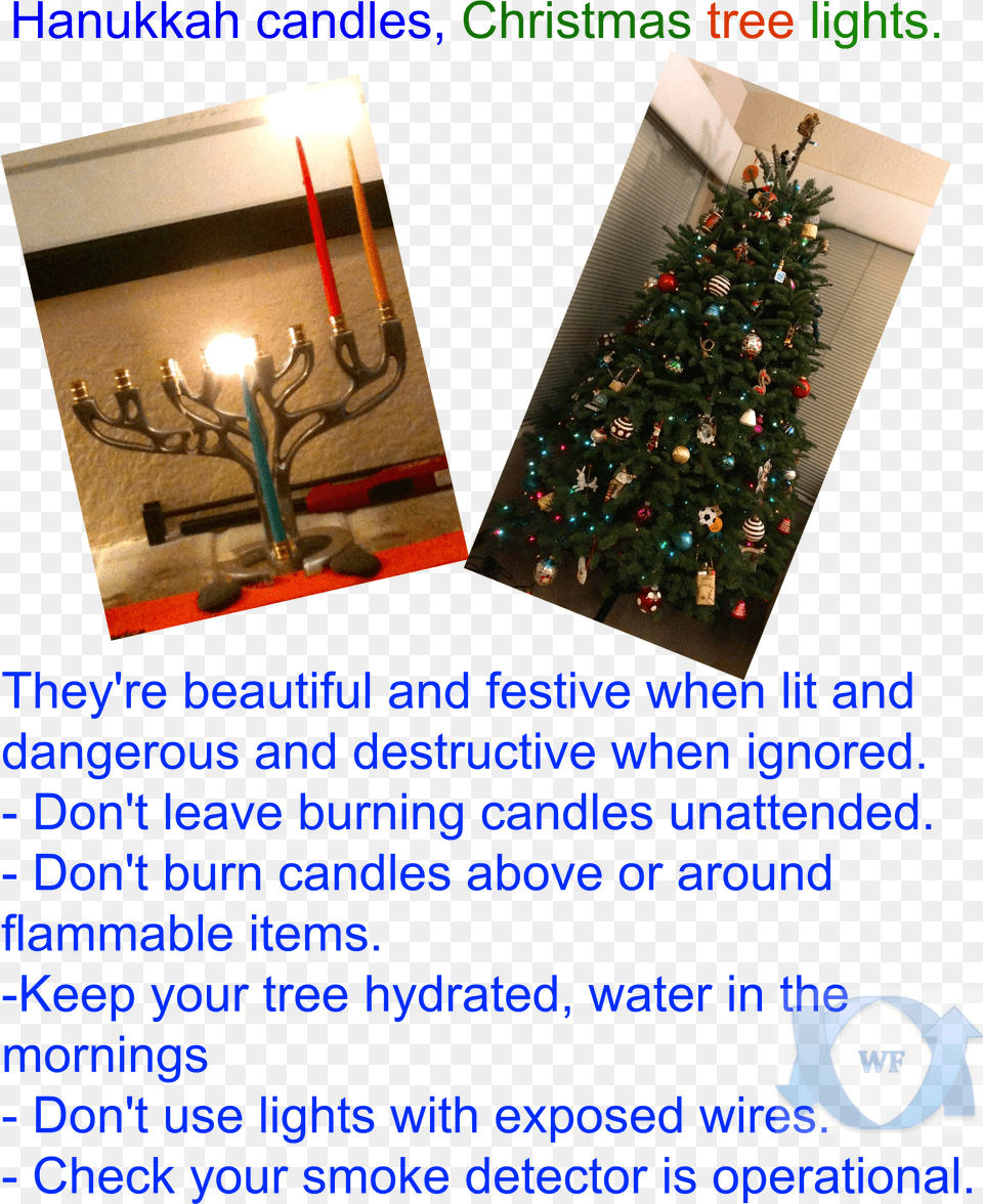 Hanukkah Candles Christmas Tree Lights Festive Dangers Christmas Tree, Accessories, Bag, Handbag, Purse Png Image