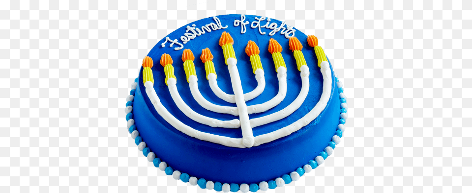 Hanukkah Ice Cream Cake Festival Of Lights Hanukkah Cake, Birthday Cake, Dessert, Food, Icing Free Png Download