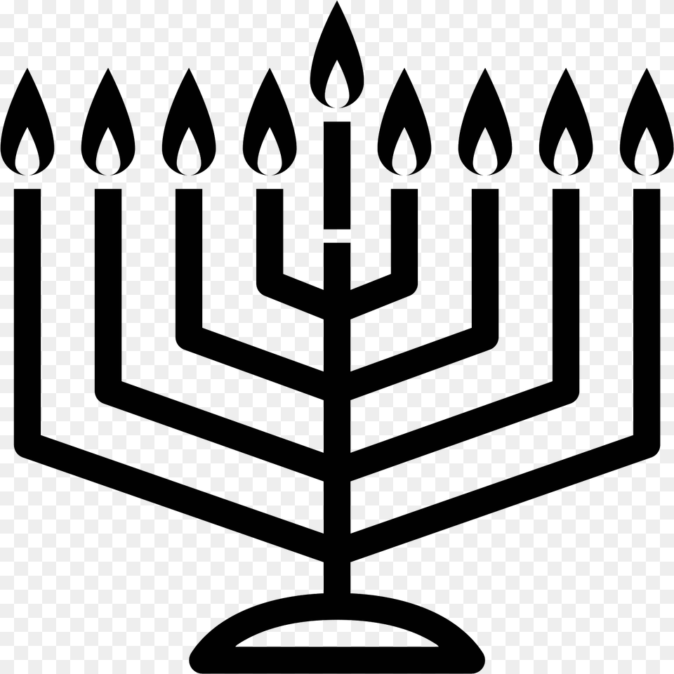 Hanukkah Menorah Clip Art Black And White, Gray Free Png Download