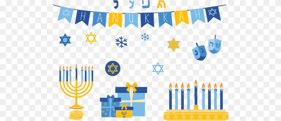 Hanukkah Yellow Birthday Candle For Happy Green White And Orange Bunting, Person, People, Hanukkah Menorah, Festival Png