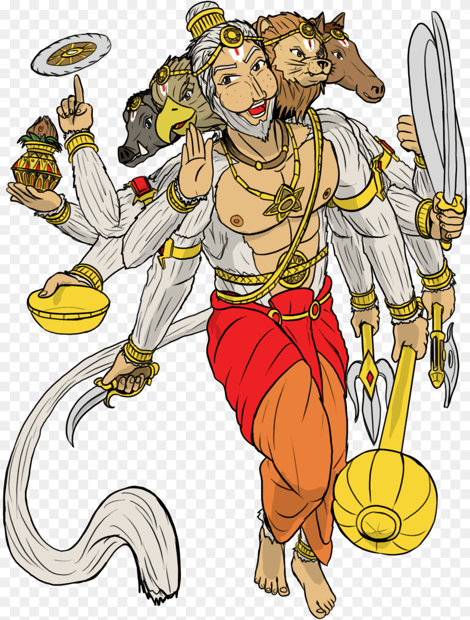 Hanuman Drawing Warrior, Book, Comics, Publication, Person Png Image