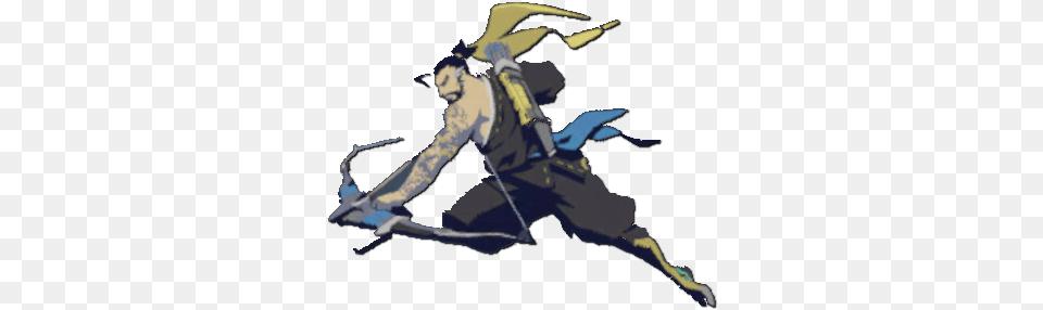 Hanzo Overwatch Graphic Download Hanzo Archer Spray, People, Person, Weapon Free Png