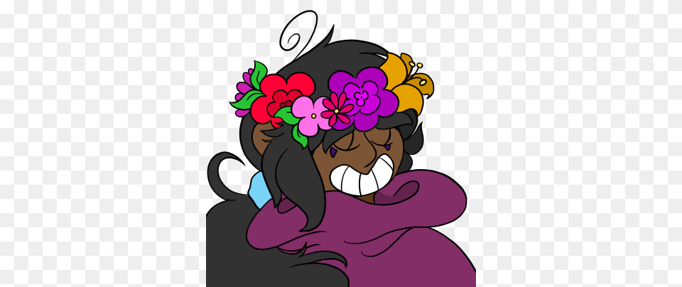 Happi Flower Crown Weasyl, Art, Graphics, Purple, Cartoon Png Image