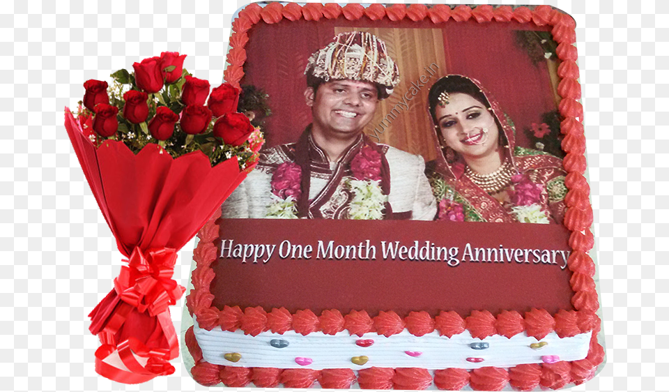 Happy 1st Wedding Anniversary Cake Cake Happy Marriage Anniversary, Flower Arrangement, Rose, Plant, Flower Free Png