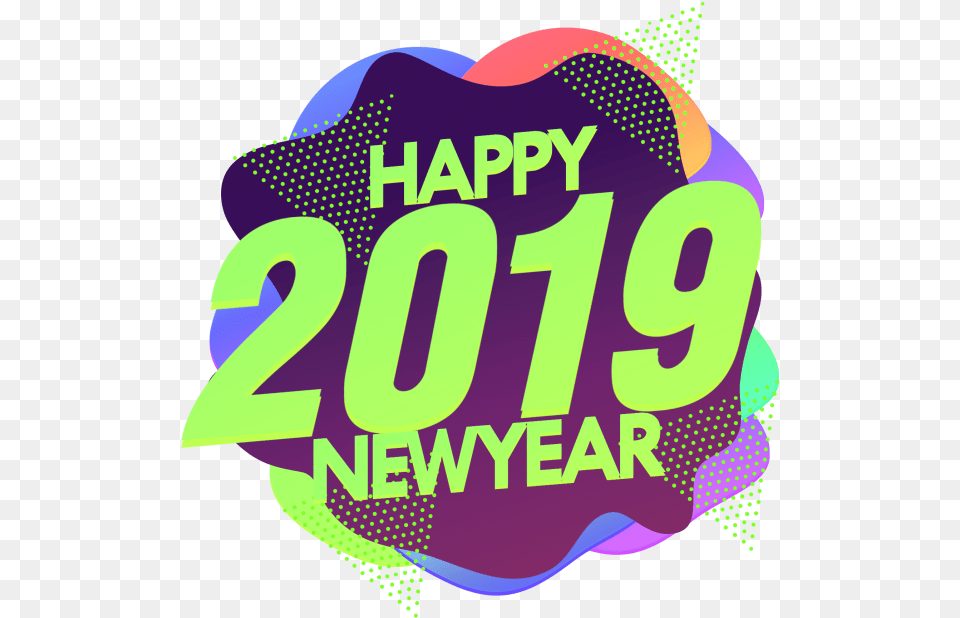 Happy 2019 New Year Image Illustration, Purple, Advertisement, Poster, Logo Png