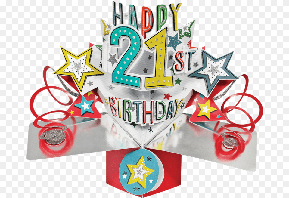 Happy 21st Birthday Pop Up Greeting Card Birtgday Card Pop Up, Symbol, Dynamite, Weapon, Text Png Image